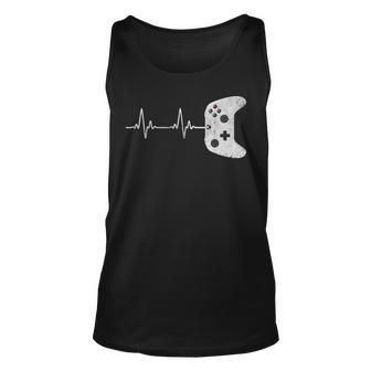 Gamer Heartbeat Funny Vintage Game Controller Unisex Tank Top | Mazezy CA