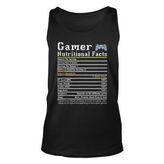 Gamer Nutritional Facts Gamer Life Video Gaming Gamer Tank Top | Mazezy
