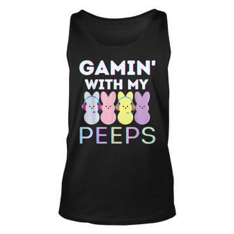 Gaming With My Peeps Easter Peep Video Game Gamer Funny Men Unisex Tank Top | Mazezy