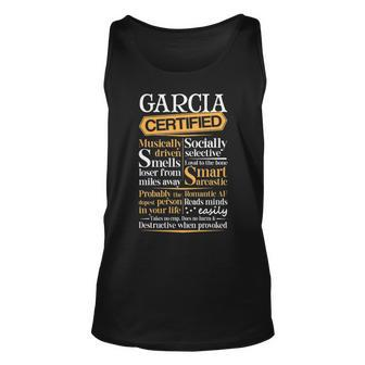 Garcia Name Gift Certified Garcia Unisex Tank Top - Seseable