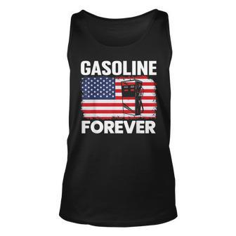Gasoline Forever Gas Cars Lover Patriotic Usa Flag Patriotic Tank Top | Mazezy