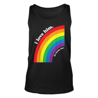 Gay Couple I Love Him He Loves Me For Gay Boyfriend Husband Tank Top | Mazezy UK