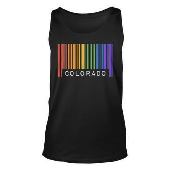Gay Queer Barcode Pride Colorado Aesthetic Lgbtq Flag Denver Tank Top | Mazezy