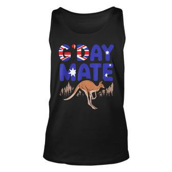Gday Mate Australia Flag Wildlife Animal Kangaroo Unisex Tank Top - Monsterry UK