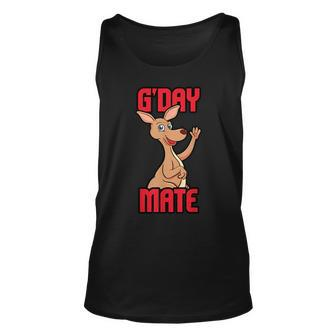Gday Mate Kangaroo Lover Australia Aussie Hello Gift Unisex Tank Top | Mazezy UK