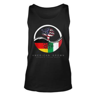 German Italian Roots - American Grown With Flag Unisex Tank Top | Mazezy
