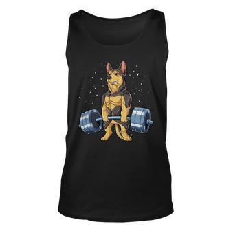 German Shepherd Weightlifting - Mens Standard Unisex Tank Top - Monsterry