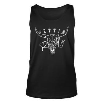 Gettin Hitched And Rowdy Western Bachelorette Bridal Party Unisex Tank Top - Seseable