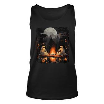 Ghost Reading Book Halloween Campfire Reading Books Tank Top | Mazezy