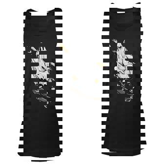 Ghost Riding Skateboard Halloween Costume Halloween Tank Top | Mazezy