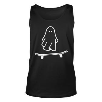Ghost Skateboard Lazy Halloween Costume Skateboarding Tank Top | Mazezy AU