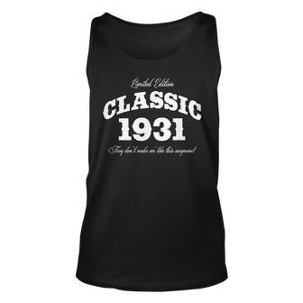Gift For 89 Year Old Vintage Classic Car 1931 89Th Birthday Unisex Tank Top | Mazezy