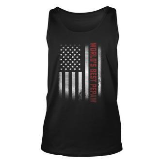Gifts For Papa Worlds Best Pepaw American Flags Unisex Tank Top | Mazezy