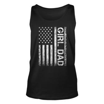 Girl Dad American Flag Father Of Girls Fathers Day Vintage Unisex Tank Top - Seseable