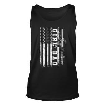 Girl Dad For Men Bullet And Rifle Usa Flag Fathers Day Unisex Tank Top - Seseable