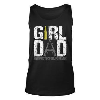 Girl Dad Her Protector Forever Funny Father Of Girls Gifts Unisex Tank Top | Mazezy AU