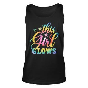 This Girl Glows For Kids & Adults Tie Dye 80S Themed Tank Top | Mazezy