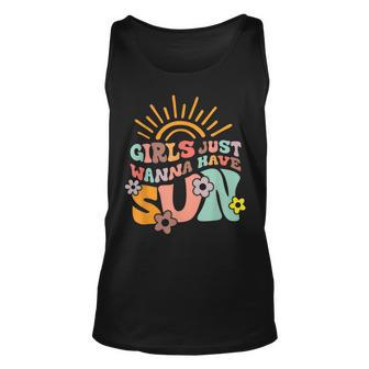 Girl Just Wanna Have Sun A Funny Summer Vacation Beach Unisex Tank Top - Seseable