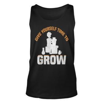Give Yourself Time To Grow Strong Message Unisex Tank Top | Mazezy