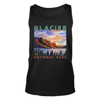 Glacier National Park Retro Us Montana Vintage Parks Unisex Tank Top - Monsterry