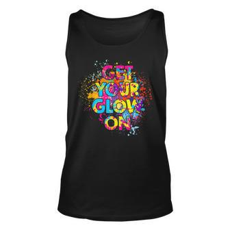 Get Your Glow On Party 80S 90S Retro Colors Glow Squad Party Tank Top | Mazezy