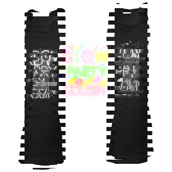 Glow Party Squad Cousin Paint Splatter Glow Party Matching Unisex Tank Top | Mazezy