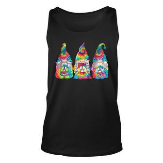 Gnome Peace Sign Love Tie Dye Three Hippie Gnomes Costume Unisex Tank Top - Seseable