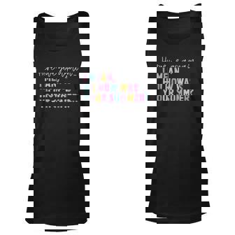 Here We Go Again I Mean Hi How Was Your Summer Secretary Summer Tank Top | Mazezy