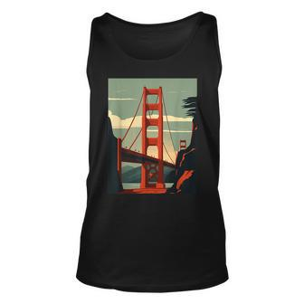 Golden Gate Bridge - San Francisco - Retro Design - Classic Unisex Tank Top - Monsterry
