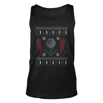 Golf Ugly Christmas Sweater Style Tank Top - Monsterry AU