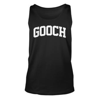 Gooch Name First Last Retro Sports Arch Unisex Tank Top | Mazezy