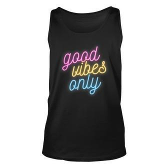 Good Vibes Only Funny Pansexual Pride Gift Lgbtq Pan Flag Unisex Tank Top | Mazezy