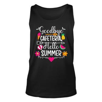 Goodbye Cafeteria Hello Summer Funny Last Day Of School Unisex Tank Top - Thegiftio UK