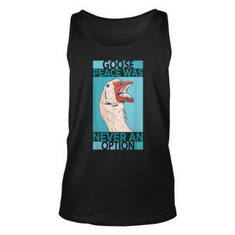 Goose Peace Was Never An Option Geese Videogame Animal Lover Tank Top | Mazezy UK