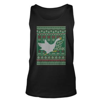 Goose Ugly Christmas Sweater Ho Ho Honk Xmas Party Tank Top - Monsterry