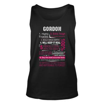 Gordon Name Gift Gordon Name V2 Unisex Tank Top - Seseable