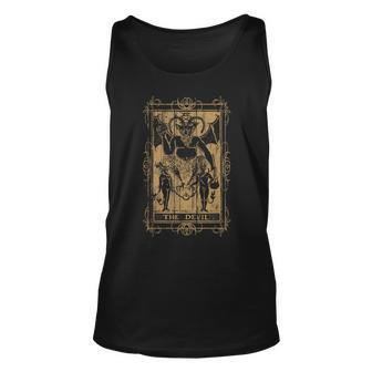Goth Clothing Tarot Card The Devil Witchy Occult Horror Tarot Tank Top | Mazezy