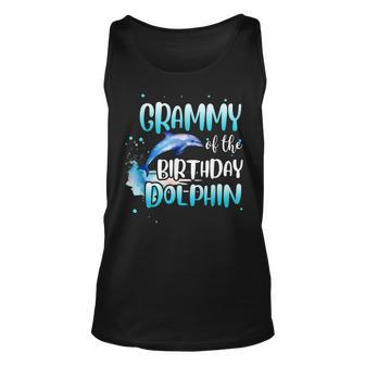 Grammy Of The Birthday Dolphin Family Matching Party Squad Tank Top | Mazezy