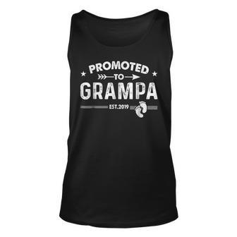 Grampa Vintage Promoted To Grampa Est 2019 Gift Unisex Tank Top | Mazezy