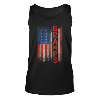 Gramps Gift America Flag Gift For Men Fathers Day Funny Unisex Tank Top | Mazezy