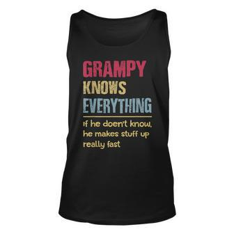 Grampy Know Everything Grandpa Gifts Unisex Tank Top | Mazezy