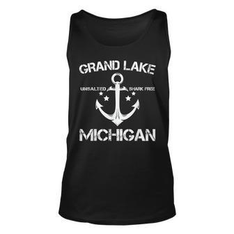 Grand Lake Michigan Fishing Camping Summer Camping Tank Top | Mazezy