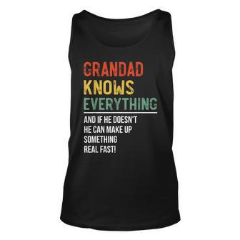 Grandad Knows Everything Fathers Day Grandad Unisex Tank Top - Thegiftio UK