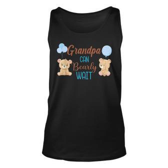 Grandpa Can Bearly Wait Bear Gender Neutral Boy Baby Shower Unisex Tank Top - Seseable