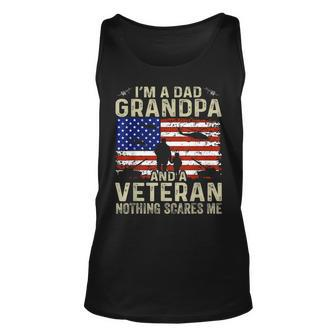 Grandpa For Men Fathers Day Im A Dad Grandpa Veteran Unisex Tank Top | Mazezy
