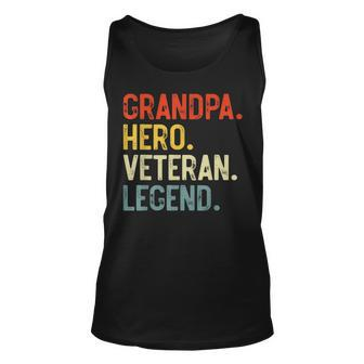 Grandpa Hero Veteran Legend Fathers Day Grandpa Unisex Tank Top | Mazezy