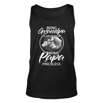 Being Grandpa Is An Honor Being Papa Is Priceless Grandpa Tank Top | Mazezy