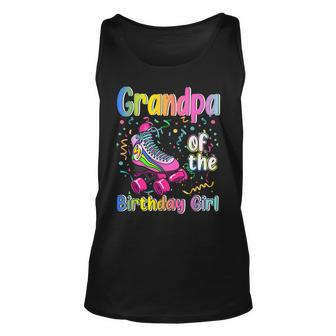 Grandpa Rolling Skate Birthday Matching Party Family Unisex Tank Top | Mazezy