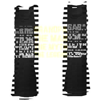 Grandpa The Man The Myth The Legend Vintage Retro Unisex Tank Top | Mazezy