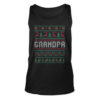 Grandpa Ugly Sweater Christmas Family Matching Pajama Tank Top - Monsterry